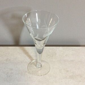 Princess House Clear Etched Glass Wine / Cocktail Glass - Classic Clear